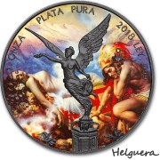 Mexico JESUS HELGUERA - THE LEGEND OF THE VOLCANOES - CLASSIC ART LIBERTAD 1 Onza Silver coin 2018 Ruthenium plated 1 oz